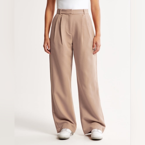 Abercrombie & Fitch Pants - Curve Love A&F Sloane Tailored Pant, Brown 24 SHORT